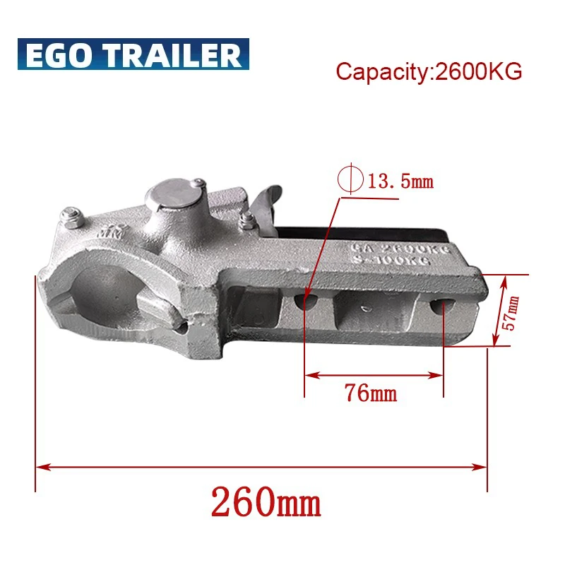 Unbraked CAP 2600KG European Trailer Hitch Cast Coupling Towball Coupler RV Camper Accessories Caravan Parts Components