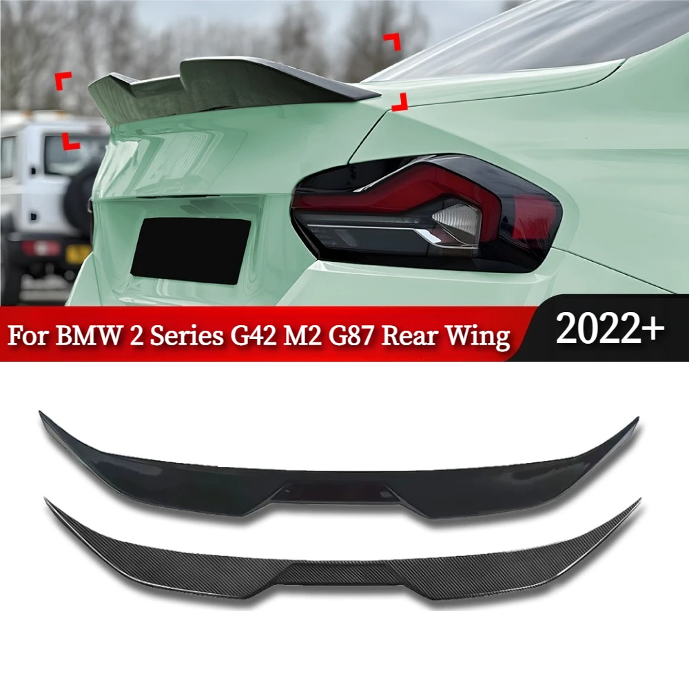 

Для BMW 2 серии G42 M2 G87 2022+ — карбоновые задние спойлеры-«плавники» на крышку багажника, направляющие, автомобильные детали