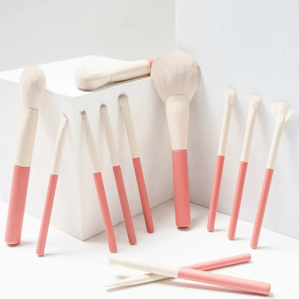 Fluffy Makeup Brushes Set Kabuki Brush with Storage Bag Loose Powder Brush Soft Hair Goat Hair Eye Cosmetic Brushes Kit