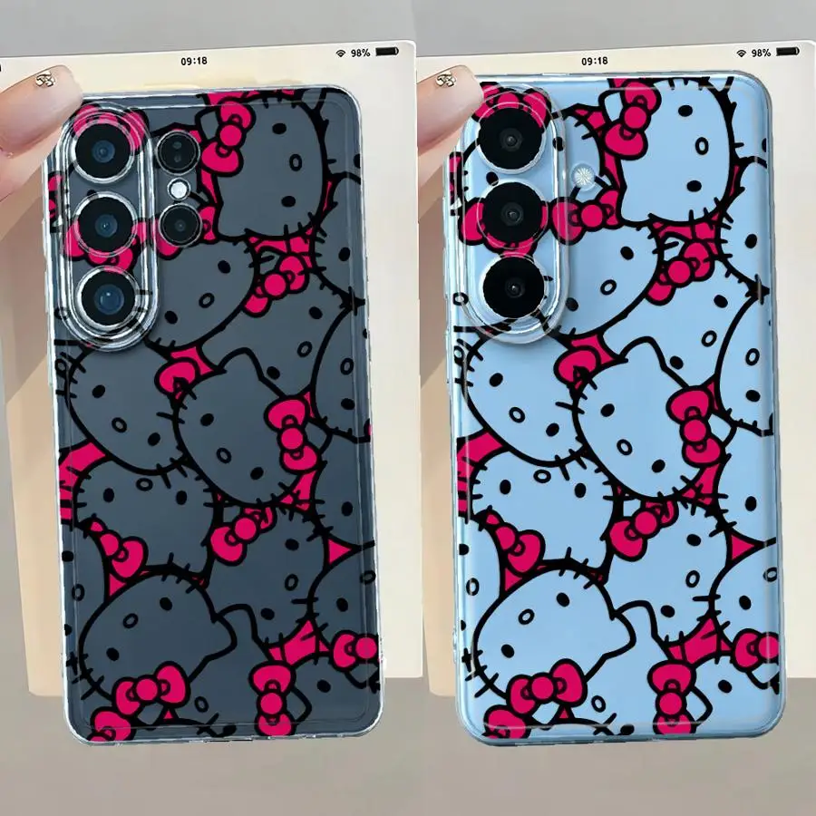Phone Cover Case for Samsung Galaxy S26 S23 Ultra S22 FE S21 S25 Edge Note 20 Ultra 10 S24 S20 Plus Sanrio H-Hello K-Kitty