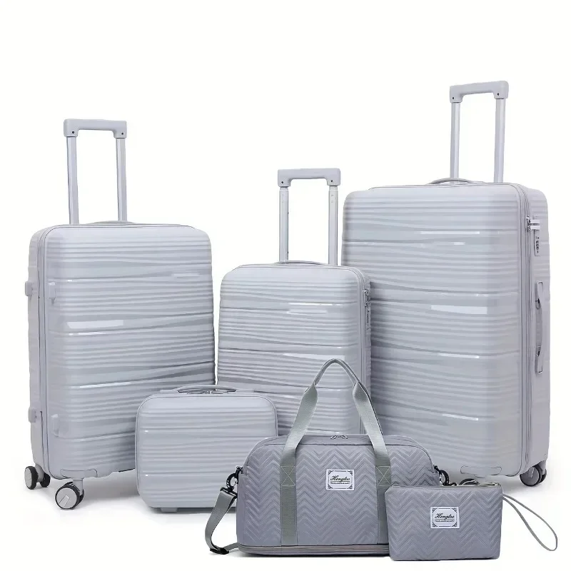 PP Trolley Suitcase, Large Capacity Explosion-proof Spinner Wheel, Ultralight Trolley Suitcase, Lockbox+travel Bag, Cosmetic Bag