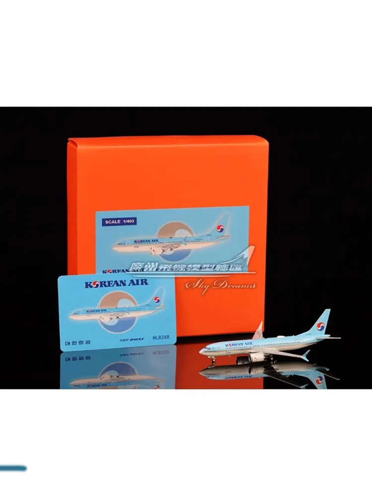 Diecast JCWINGS EW438M002 Korean Airlines B737 MAX 8 HL8348 Aircraft Model 1:400 Scale Simulation Aeroplane Model Gift Toy