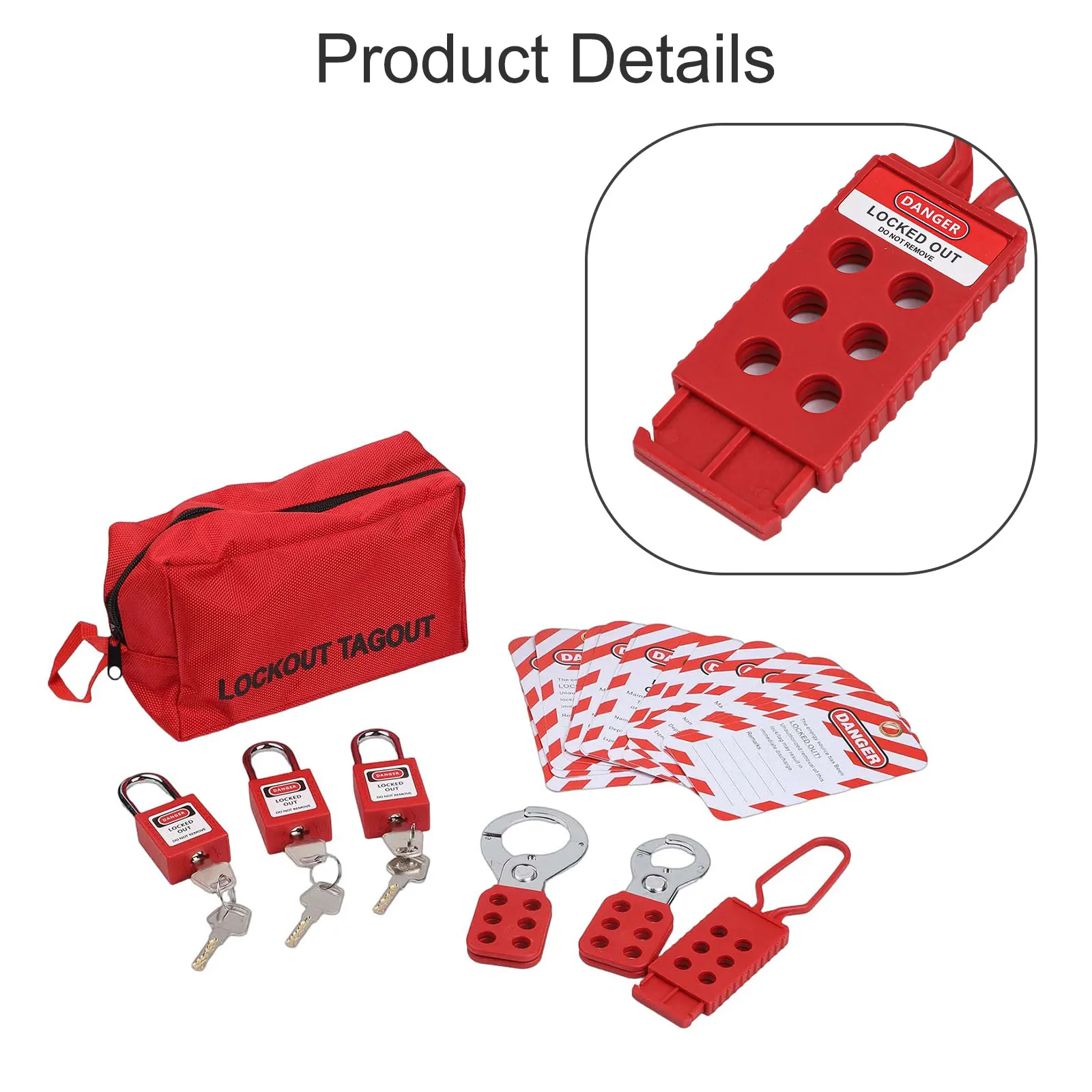 

Electric Group Lockout Kit with 15 Safety Tags and 3 Padlocks for Effective Equipment Locking in Industrial Settings