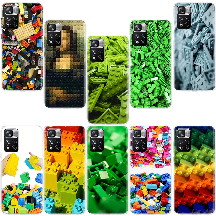 Toy Building Blocks Colorful Cute Kids Phone Case For Xiaomi Poco X4 F4 GT X3 NFC X5 X6 X7 Pro 5G M5 M5S M3 F5 Mi F6 F3 F2 F1 Co