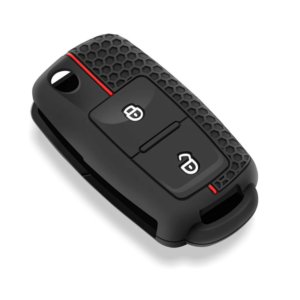 Silicone Key Case Cover For VW Passat Golf 4 5 6 Polo T5 Caravelle Touran Skoda Octavia Fabia Seat Toledo Ligier JS 50 Sport