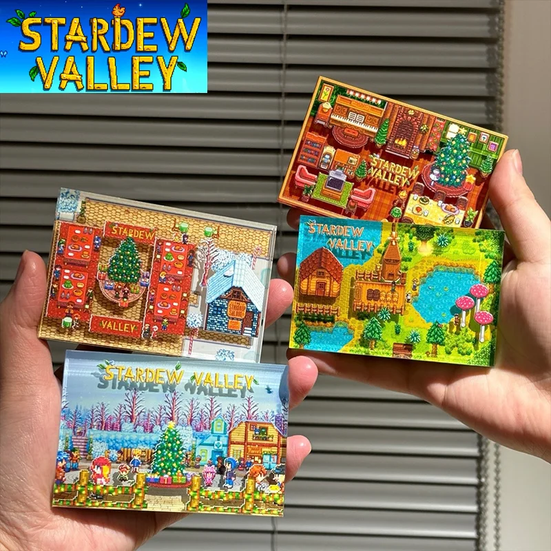 Stardew Valley Gaming Peripherals Acrylic Relief Refrigerator Sticke Stardew Valley Game Scene Acrylic Refrigerator Stickers