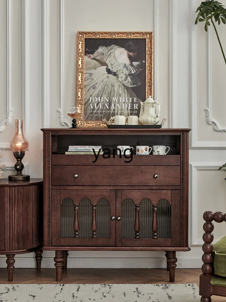 Solid Wood Dining Side Low Cabinet Tea Living Room Wall Storage TV Side Cabinet