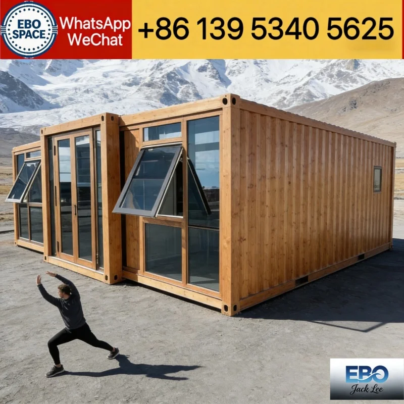 40-foot Double-wing Expandable Container House, Luxury Prefabricated House, Mobile Villa, Suitable for Hotels and Resorts