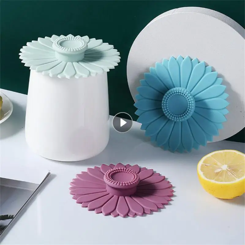 Water Cup Dustproof Soft Silicone 10.4cm Diameter Kitchen Seal Security Comfortable 3 Colors Home Furnishing Lid Simple Creative