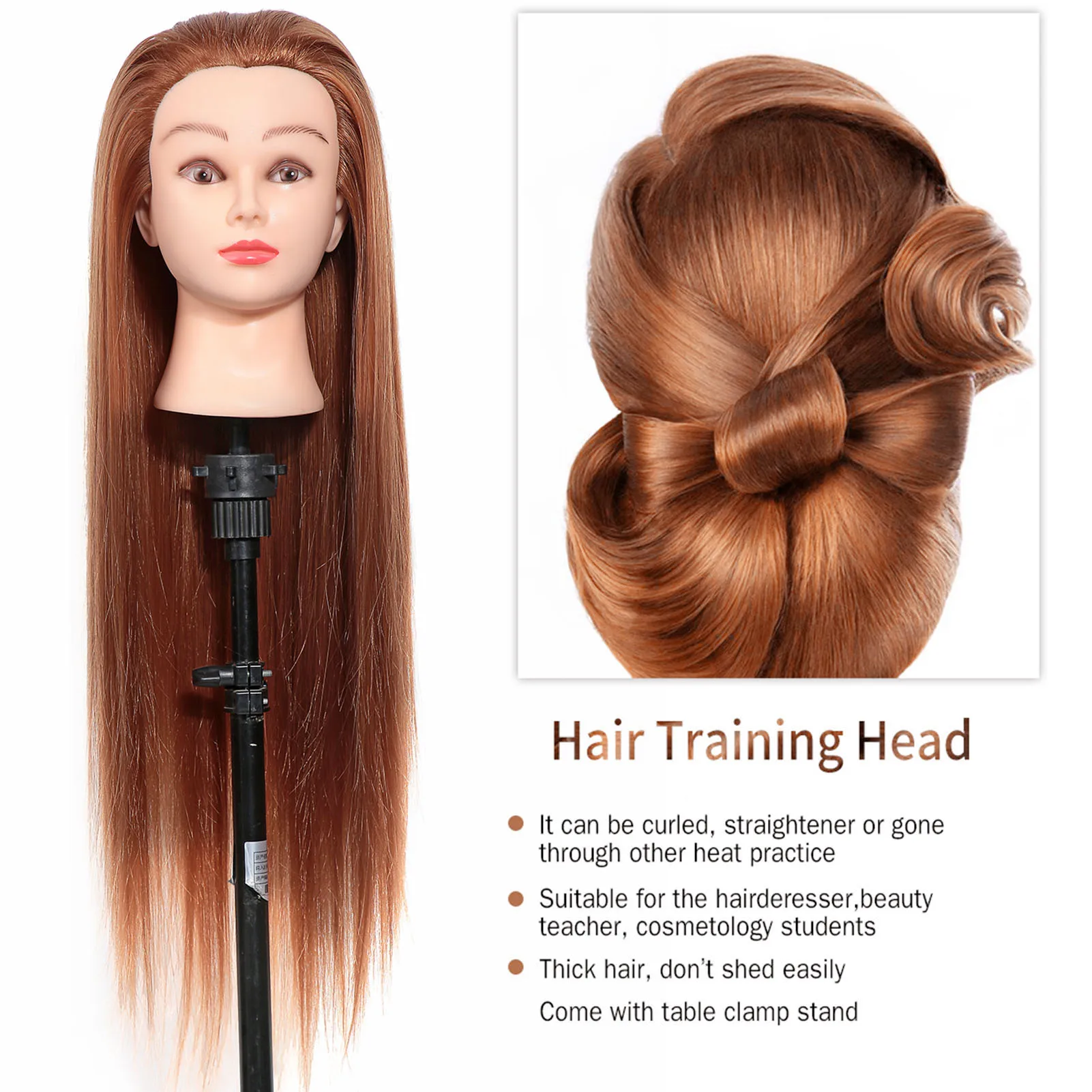 Mannequin  Practicing  Synthetic  Mannequin  Hairdresser Training  Cosmetology Doll  Table Clamp Stand