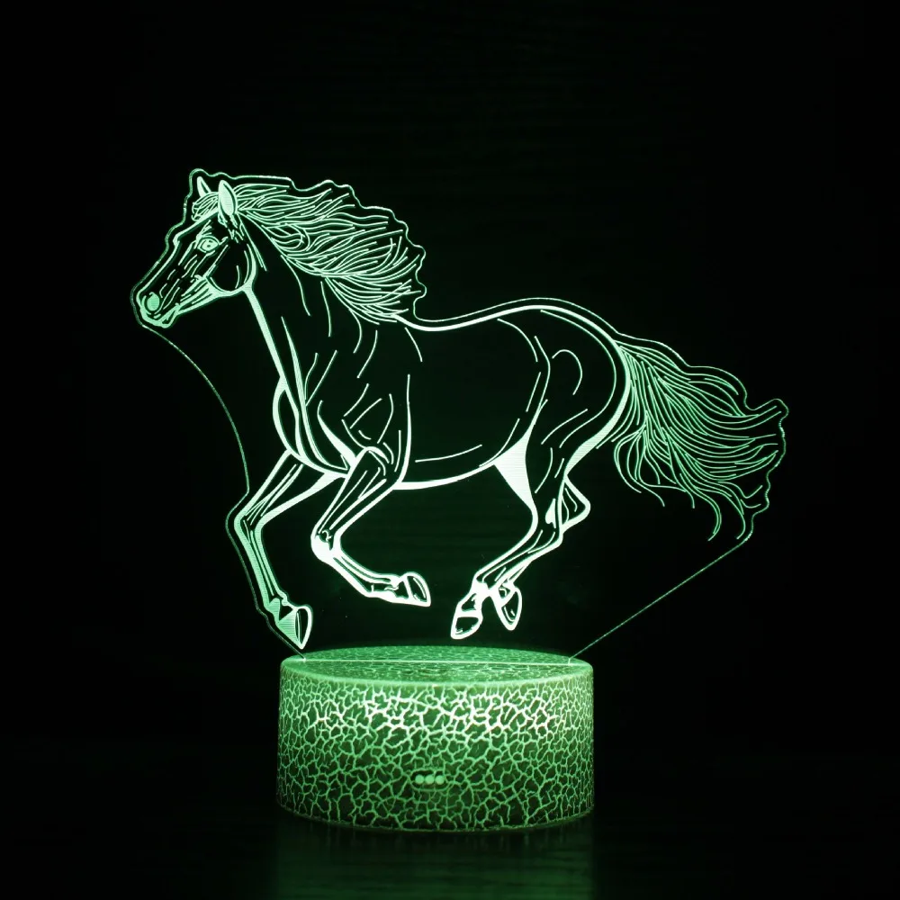 Nighdn Horse Night Light Color Changing 3D Illusion Table Lamp for Kids Boy Girl Room Decoration Holiday Birthday Christmas Gift