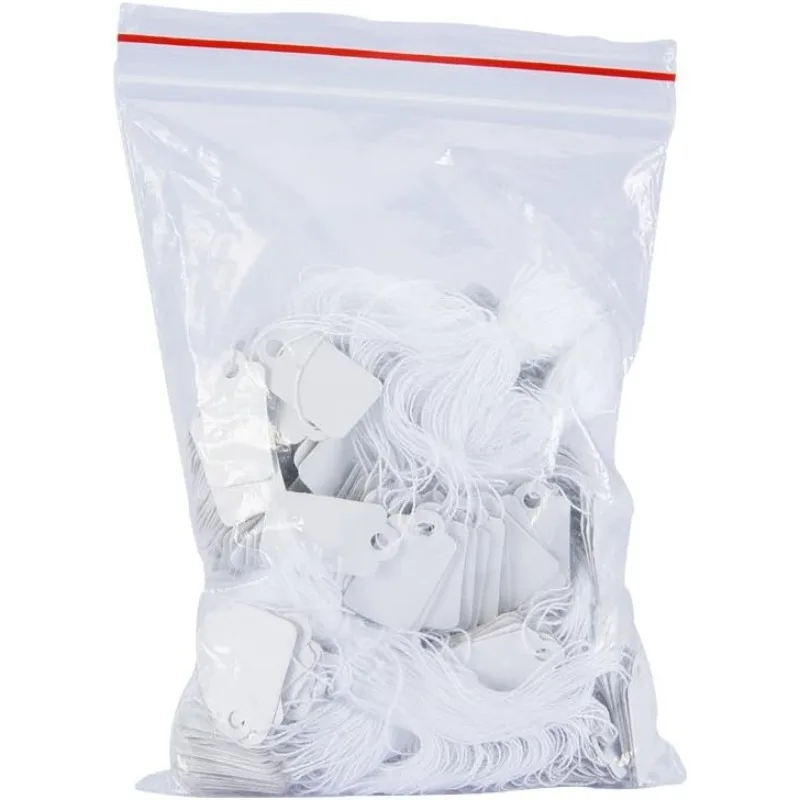 500 PCS Rectangular White String Marking Tags Gift Tags Jewelry Price Tags Clothing Display Tag Price Label Design Blank