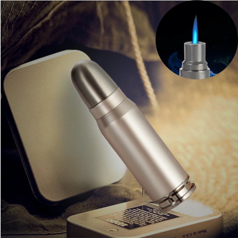 JOBON Metal Bullet-Shaped Windproof Butane Lighter with Jet Flame - Ideal Cigar Smoking Accessory & Men's Gifts BBQ