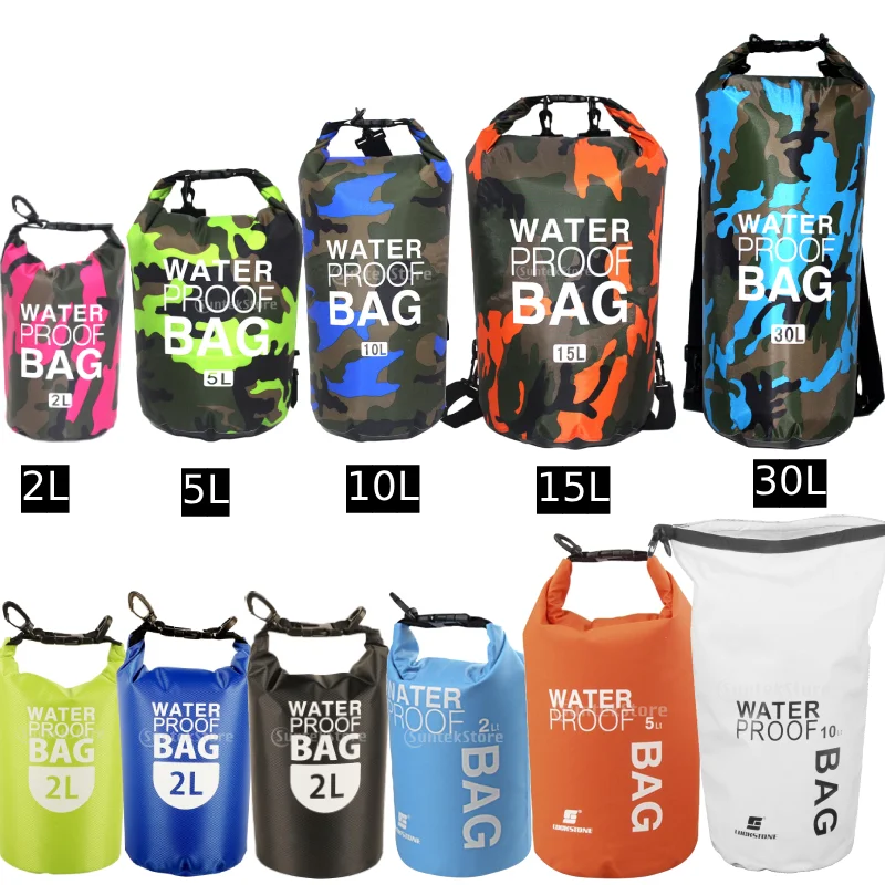 2L/5L/10L/30L Outdoor Wasserdichte Taschen Schwimmen Trockenen Sack Wasserdichte Telefon Beutel Schwimm Bootfahren Kajakfahren Camping wasser