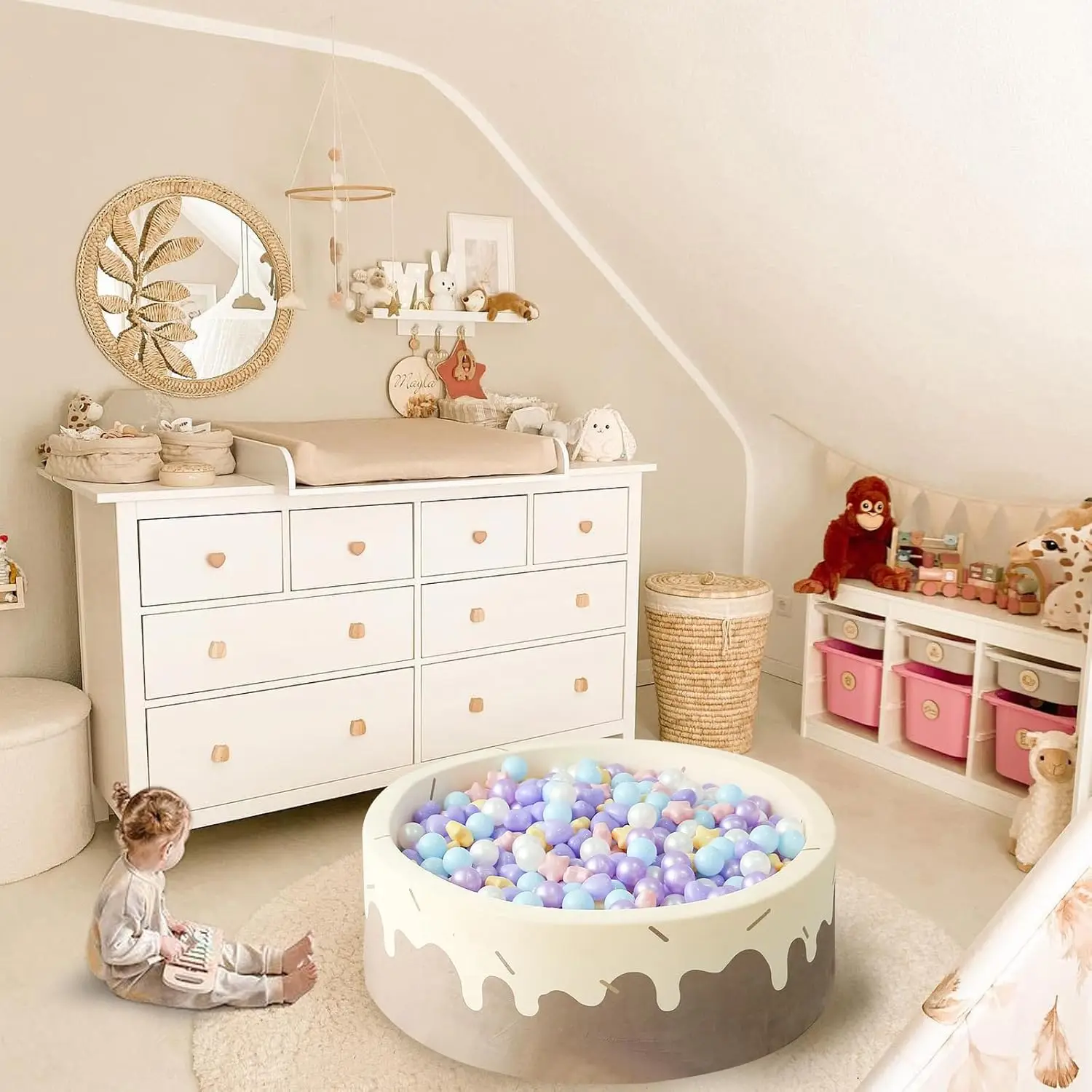 50 stuks Star Ball Pit Ballen voor Ballenbak, Paars Roze Blauw Geel, Crush-Proof Kleurrijke Play Plastic Ballen voor Kerst Decor