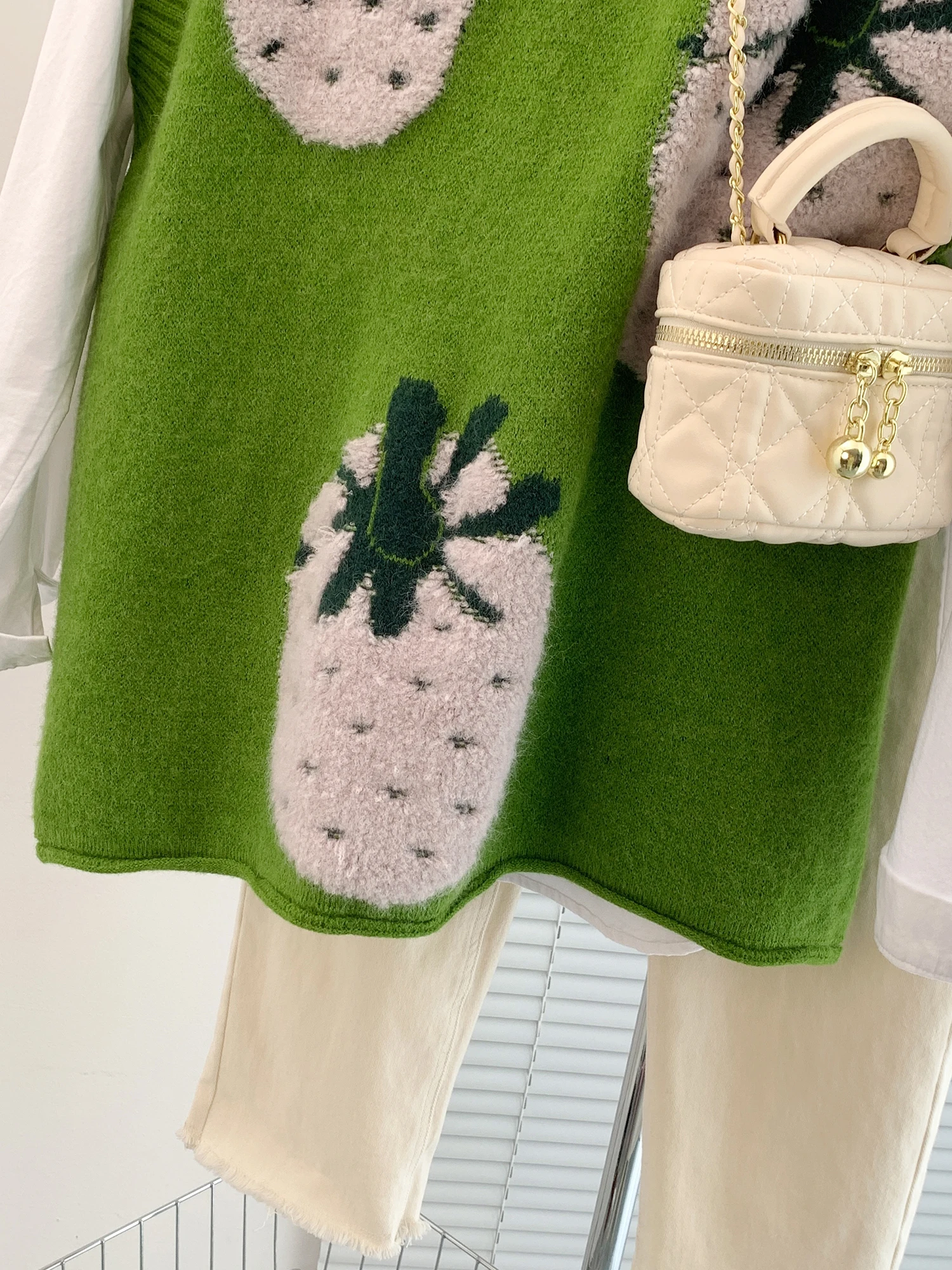 프리 코리안 슬레 라운드 네 풀오버 자수 스웨터 가을 겨울 신상 여성 패션 의류