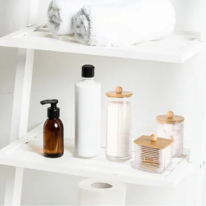 Cotton cotton swab support for the bathroom, distributor, storage, cotton ball, cotton cotton swab, round pillows, thong picks, light bowl, 3pcs 9 Main Sales Cotet Port - №10