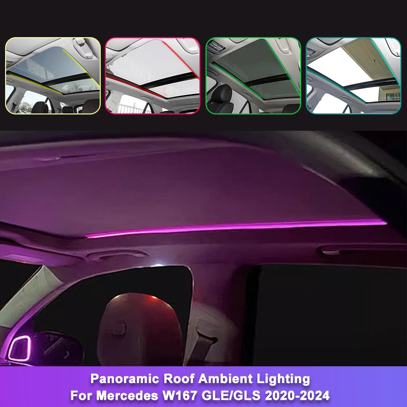 Upgraded 64-Color Panoramic Roof Light for Mercedes W167 GLE/GLS 2020-2025 With OEM Ambient Sync