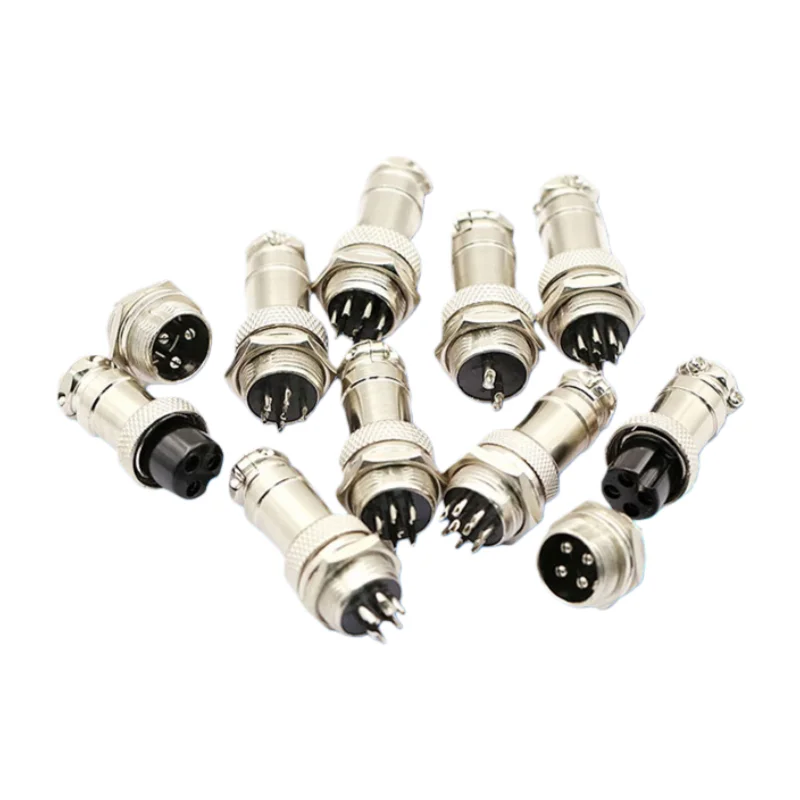 GX16 through-wall panel mounting male connector 2-10 pins plug and socket connector GX16 aviation plug