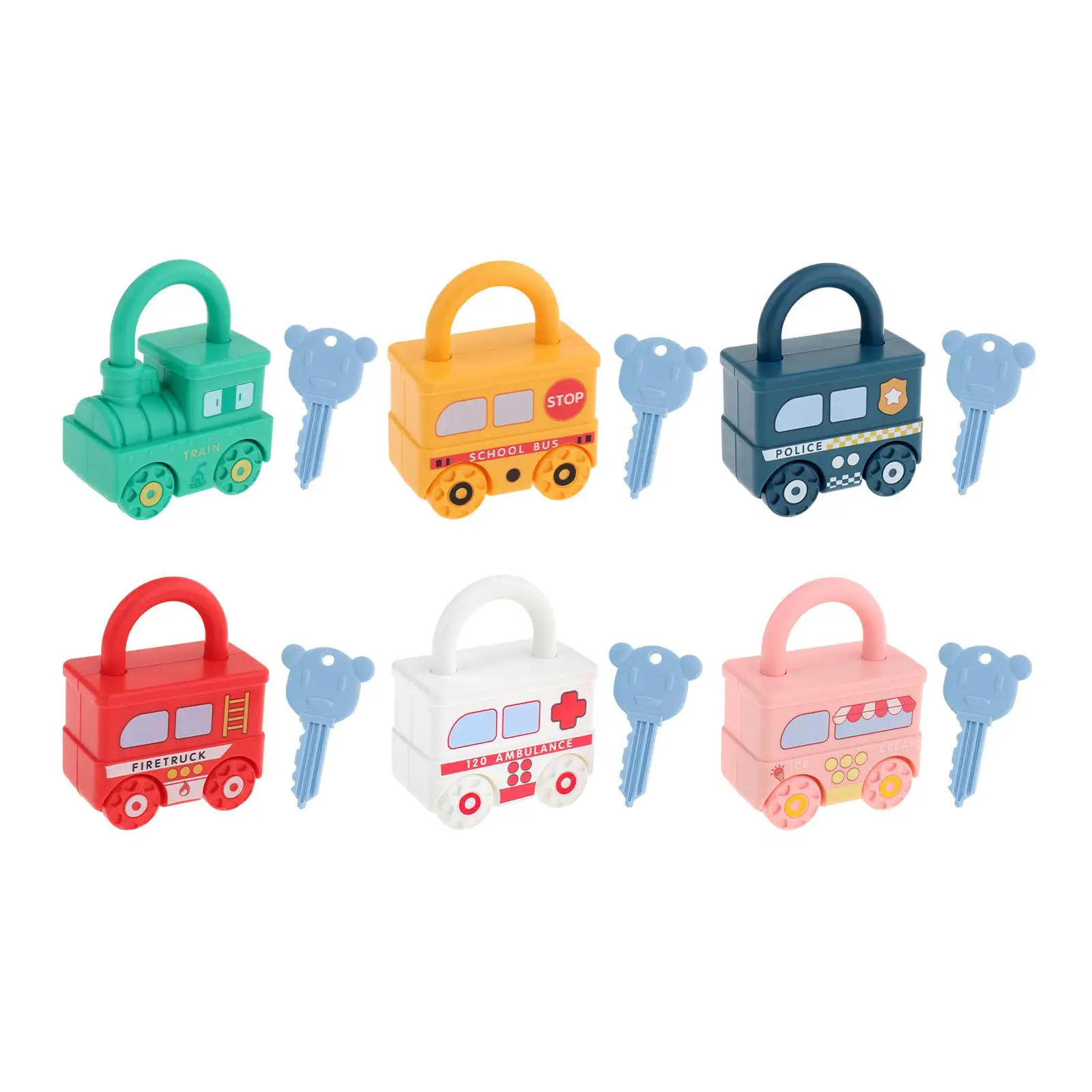 Lock and Key Car Toy Montessori Toy Practical Skill Teaching Props Kids Learning