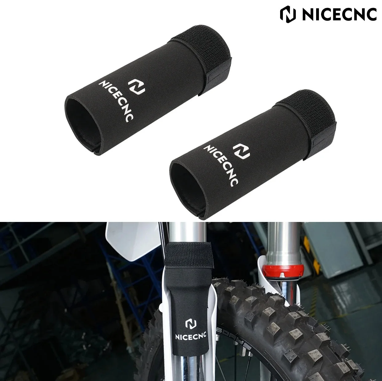 

NICECNC For KTM Husqvarna GasGas Beta Sherco Yamaha Honda Kawasaki Suzuki Motorcycle Front Fork Sock 6" Fork Seal Protector Pair