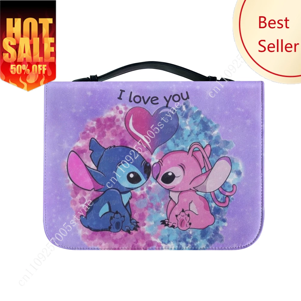

Disney Stitch Bible Bags Gifts Personalized Cover Bible Pack Waterproof Leather Bag Pockets Package Case