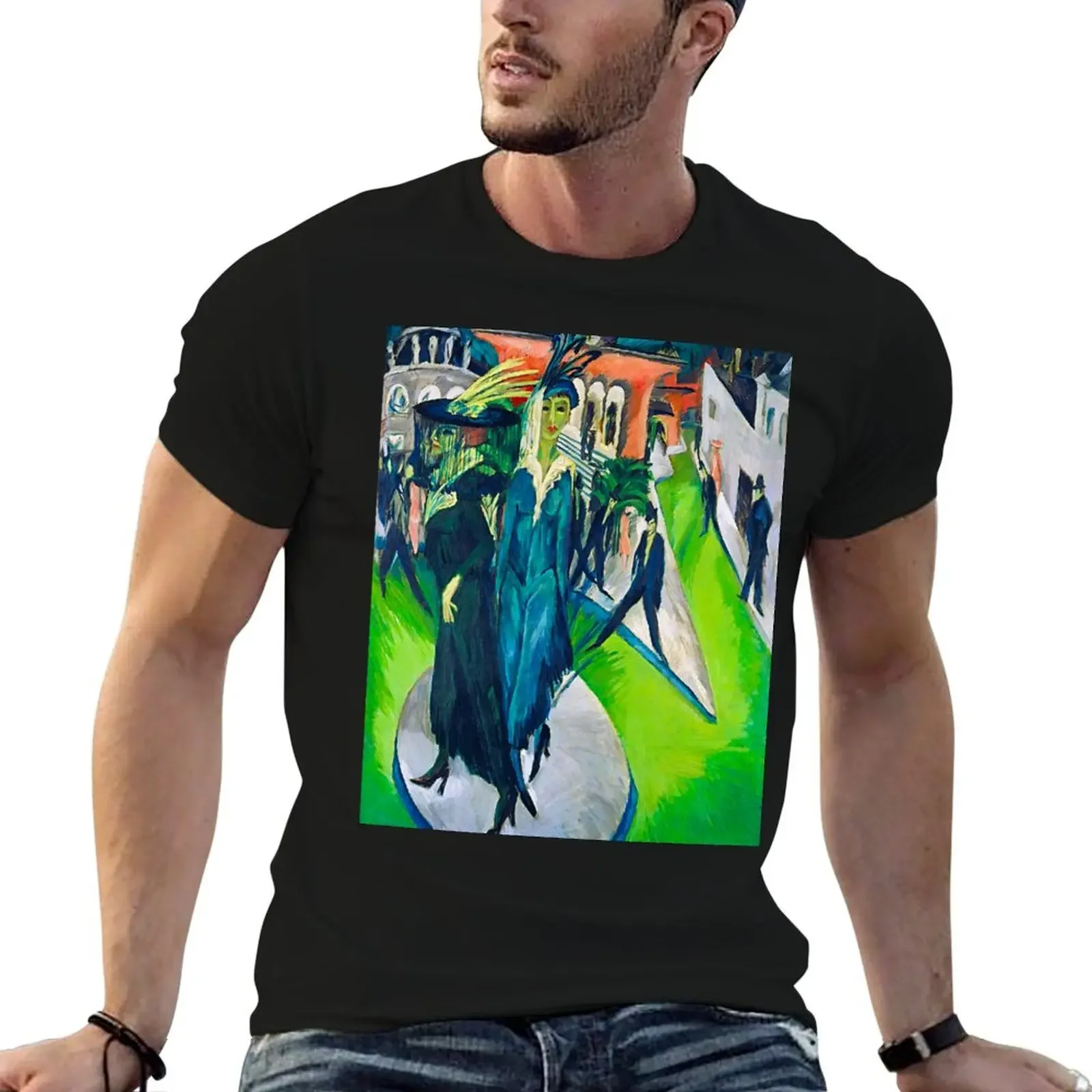 HD ERNST LUDWIG KIRCHNER - Potsdamer Platz 1914 T-Shirt shirts graphic tee anime figures for a boy compression shirt men