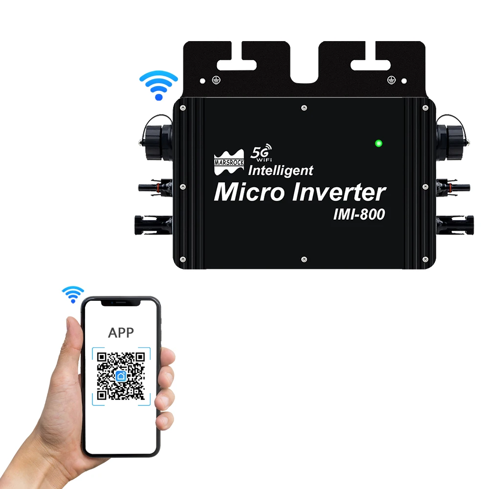800W Intelligent Grid Tie Solar Inverter 20-50VDC Solar Panel Input WiFi Function IP65 For Residential 120VAC 230VAC Home Grid