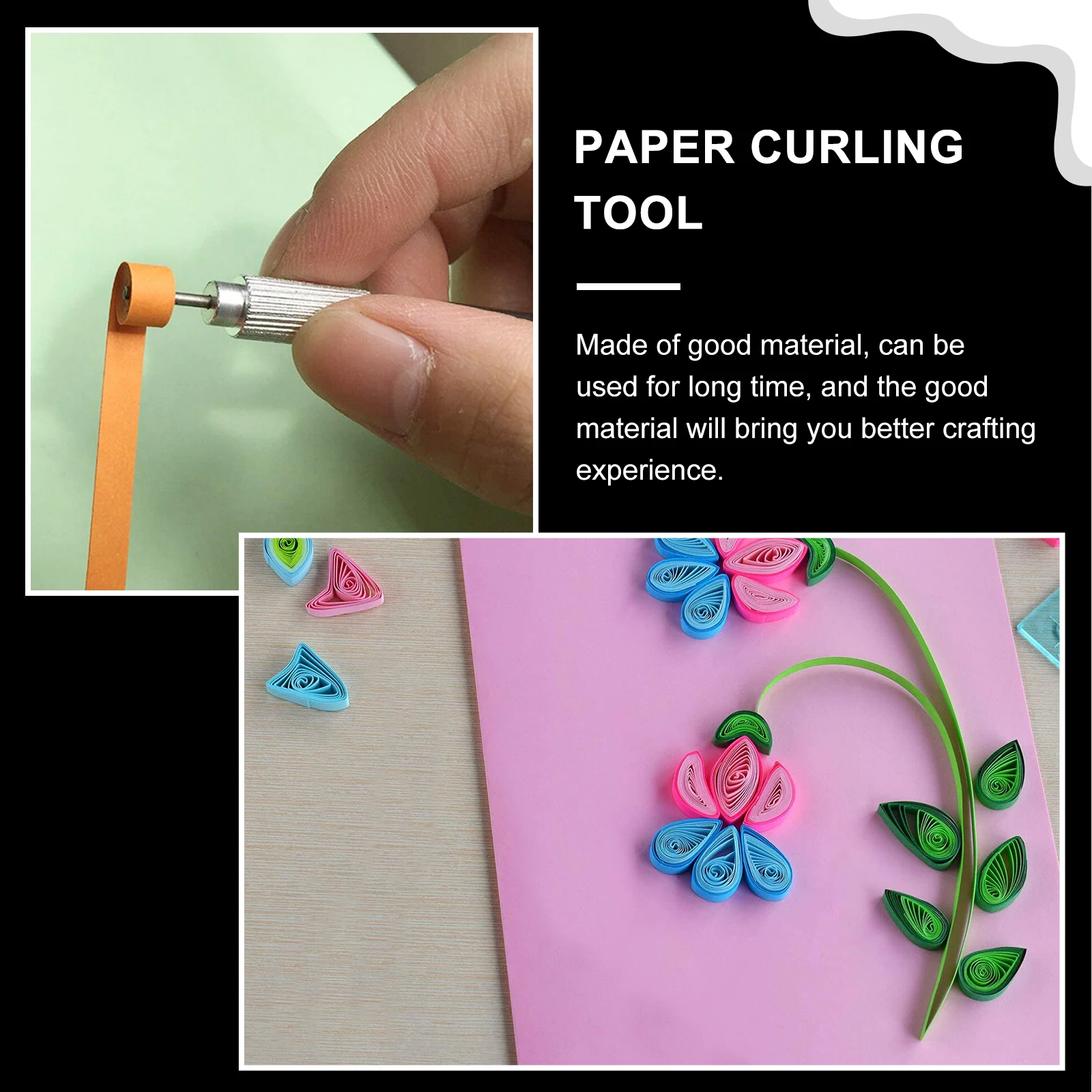 

2PCS Metal Quilling Pens DIY Paper Rolling Tools Craft Accessories Handmade Decor Kits Paper Curling Tool Quilling Pen