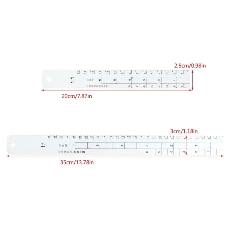 652F Paint Mixing Ruler Scale Paint Mixing Ruler Standard Steel Painting Mixing Tool Car Paint Ruler Paint Measuring Tool
