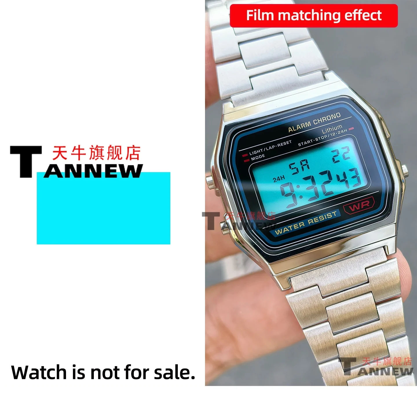 Ultimatives Mod-Kit für Casio F-91W A158W A168, inklusive STN HD-Display, Regenbogen-Farbverlauf-Display-Aufkleber, komplettes Uhren-Verwandlungsset