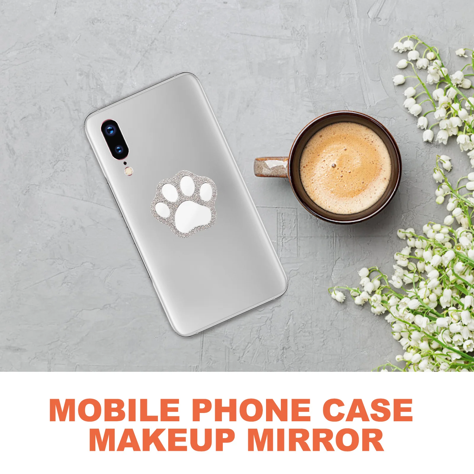 Paw Mirror Rhinestone DIY Phone Case Decor Crystal Adornment for Cell Cover Accessories Multi-Functional Shiny
