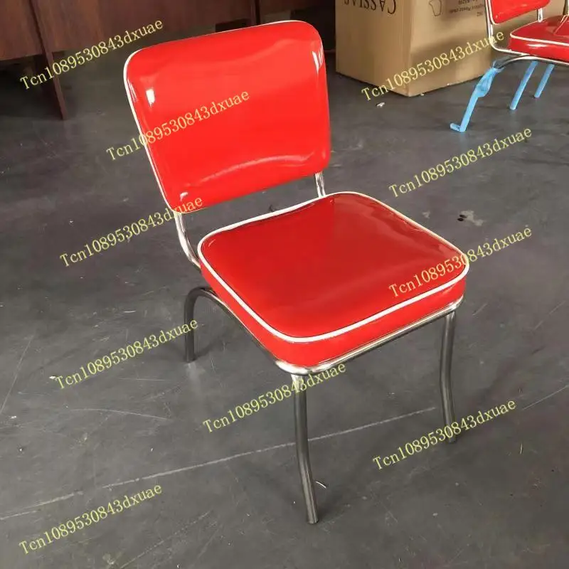 American fast food retro restaurant Retro Diner dining chair, red fast food chair, 1950 hamburger bar chair
