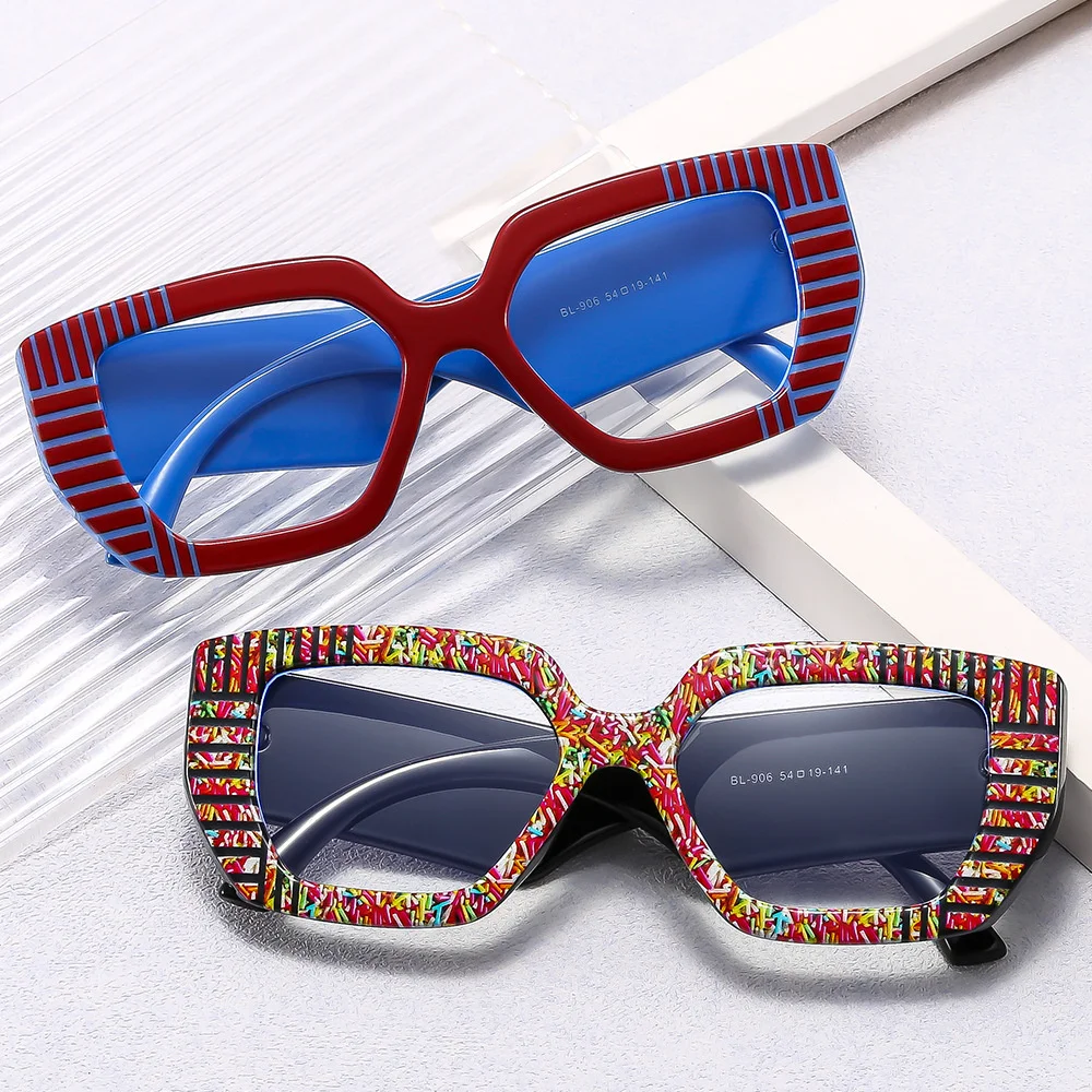 Square Frame Sunglasses Women Wide Leg Sunglasses Big Frame Punk Sunglasses Fashion Anti Blue Light Oversized Frame Glasses