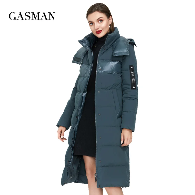 

GASMAN Green fashion brand hooded warm parka Women's winter jacket outwear women coat Female thick patchwork puffer jacket 003