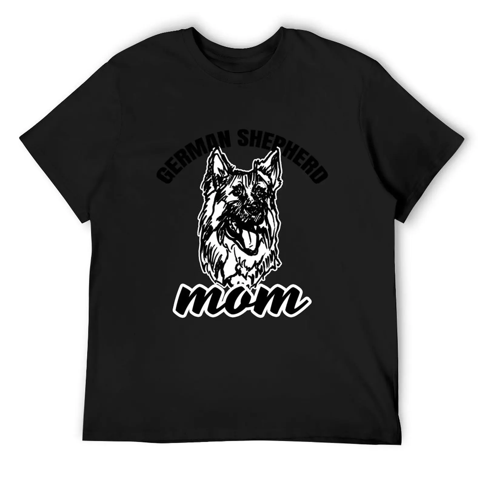 German Shepherd Mom with German Shepherd Illustration/Art T-Shirt man t shirt heavyweights tops mens shirts graphic tee