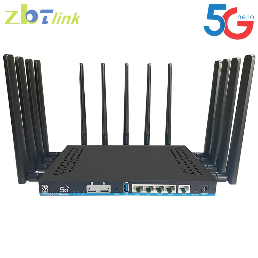 Imagem -06 - Zbtlink-roteador de Cartão Dual Sim Wifi Openwrt Ddr4 1gb x Lan Usb 3.0 2.4g 5ghz Antena 4t4r para 256 Usuários x Sim 3000mbps