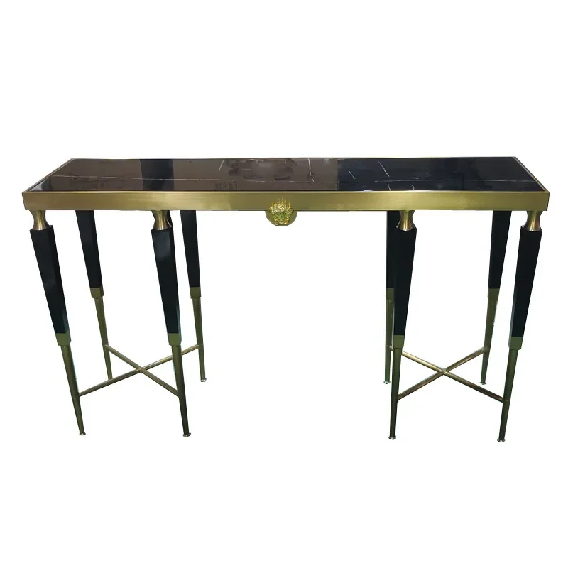 

Light luxury marble stainless steel flower stand sofa back a few living room TV cabinet next to the shelf into the home