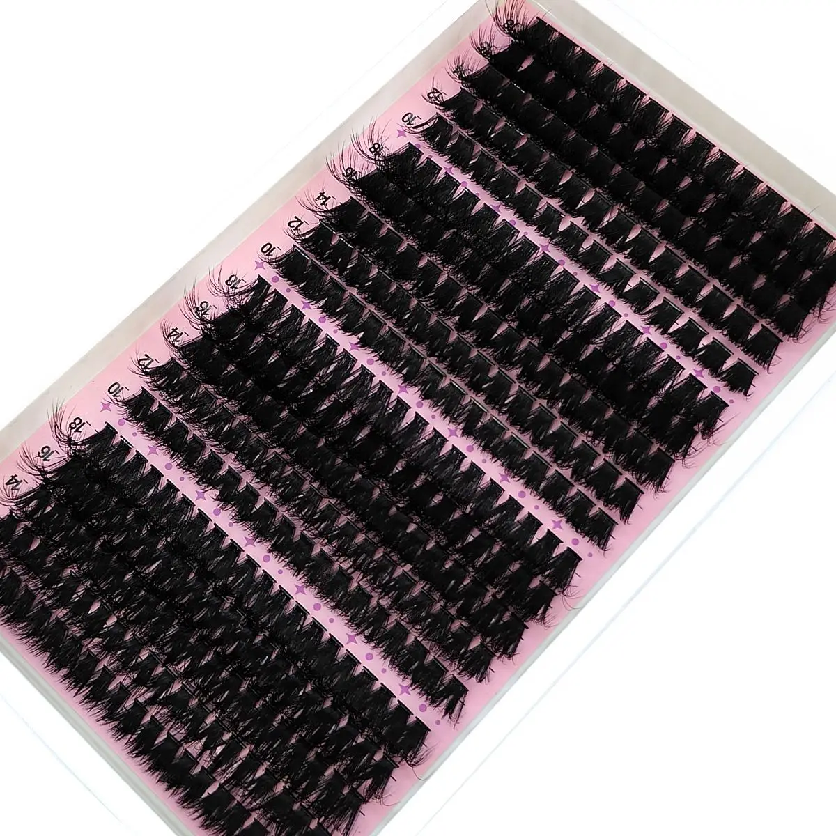 340/390pcs 40D-160D 믹스 5D 푹신한 개별 속눈썹 클러스터 확장 가짜 속눈썹 DIY 집에서 클러스터 메이크업 속눈썹 도구
