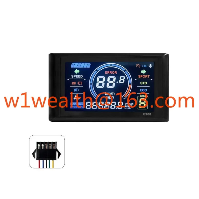 

LCD-S966 дисплей для электрического велосипеда 24-72 В, функция цвета, совместимая с аксессуарами для электрического велосипеда 48 В, 36 В, 60 В