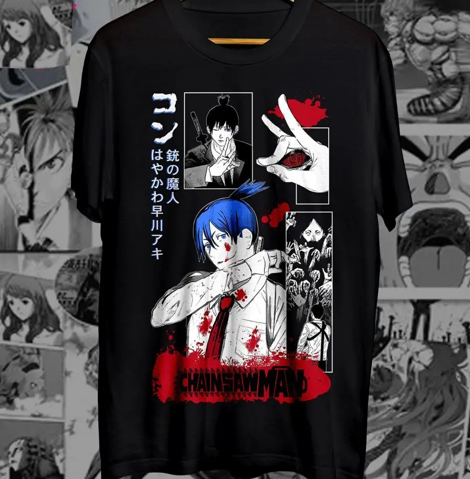 

Chainsaw Man Aki hayakawa new t-shirt power,makima,anime,denji graphic tee