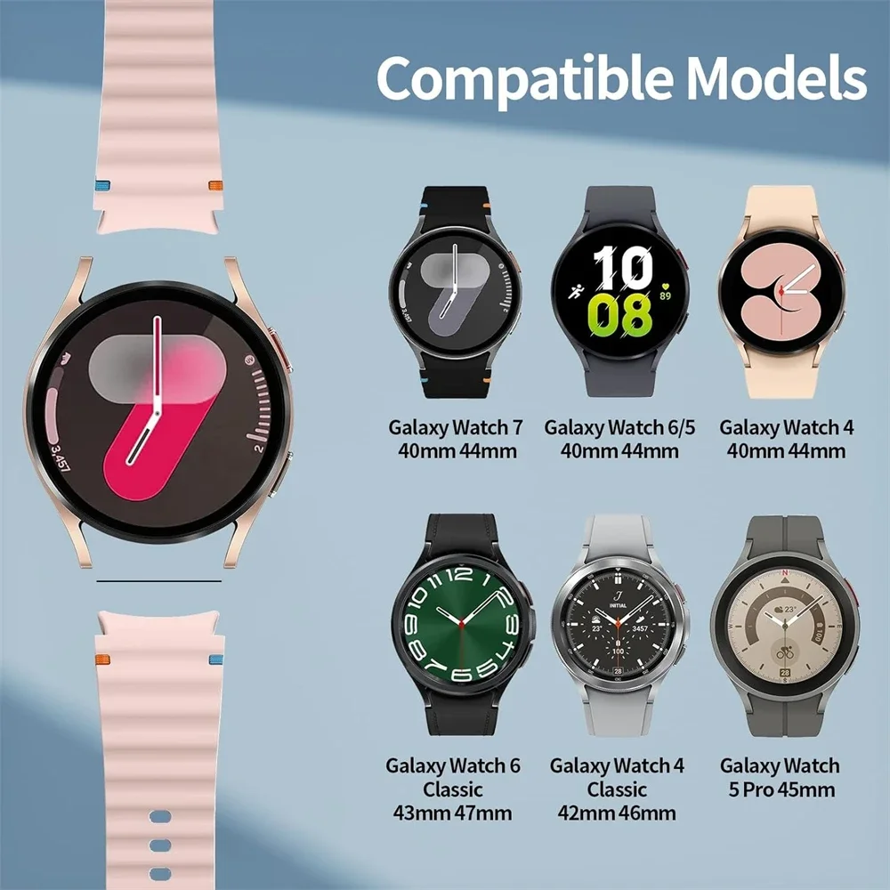 حزام لساعة سامسونج جالاكسي 7 6 5 4 كلاسيك 5 برو 44 مللي متر 40 مللي متر 43 مللي متر 42 مللي متر 47 مللي متر 45 مللي متر سوار سيليكون جالاكسي ساعة 4 5 6 7 الفرقة #2