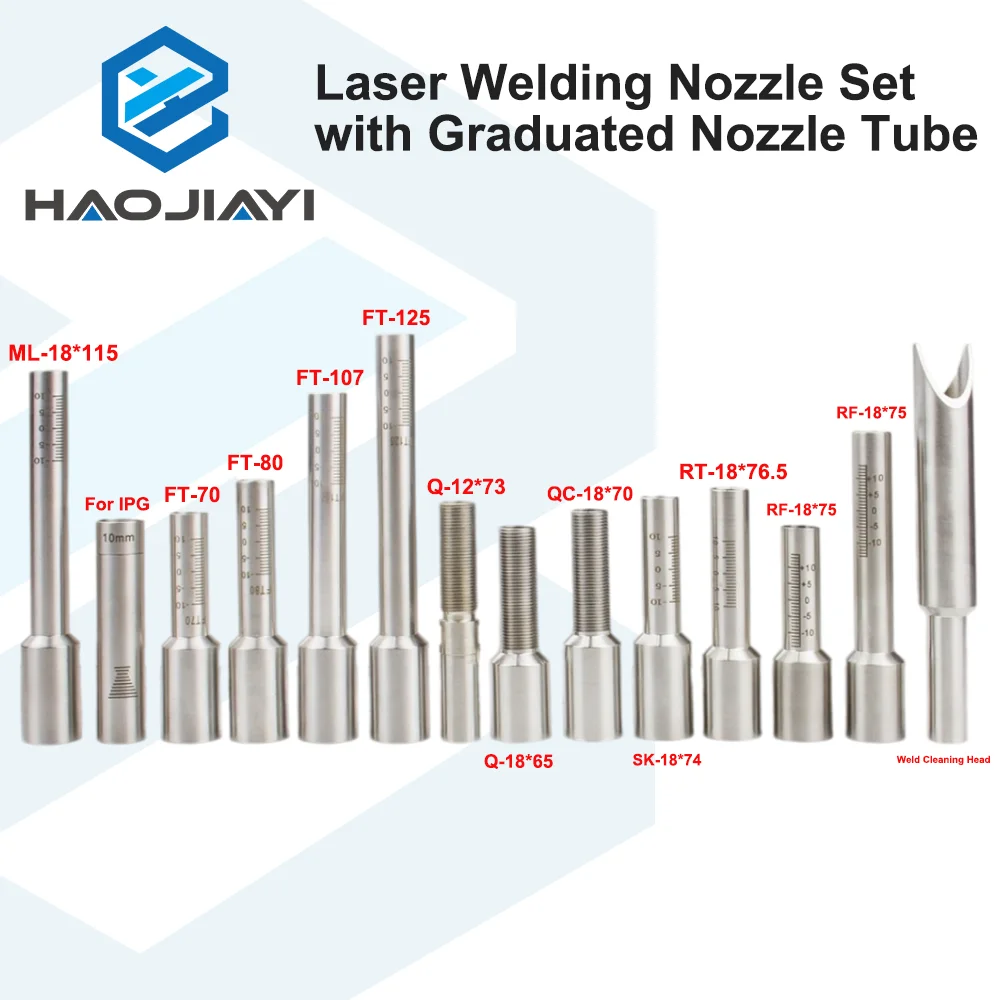 Laser Welding Nozzle Set with Graduated Nozzle Tube Complete Kit for Fiber Laser Welding Head