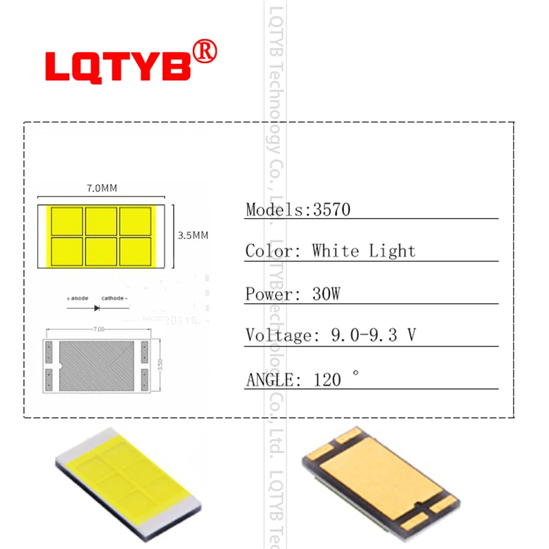 LED light source 3570 lemon yellow light high-power Osram headlamp LED two-color highlight 3570 ceramic lamp beads