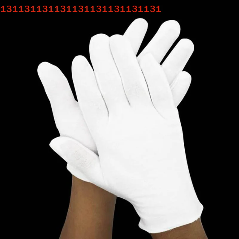 High Stretch Gloves For Coin Jewelry Lightweight White Inspection Cotton Work