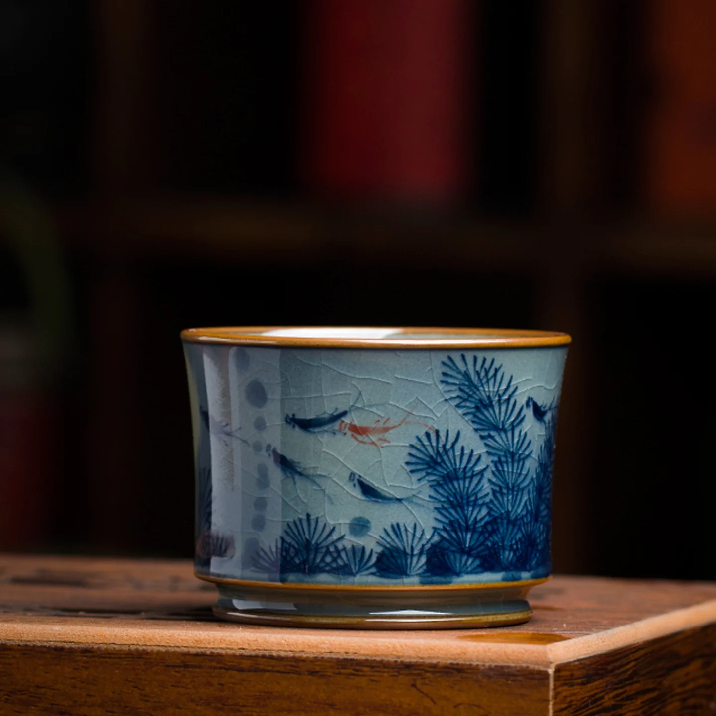 

Hand-Painted Cerc Tea Cup Gongfu Tea Set Single Cup Drinking Cup Underglaze Color Owner Cup Jingdezhen Cerc Blue And White