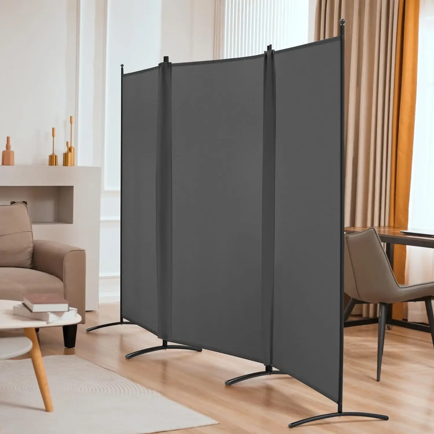 Room Divider, 3 Panel Folding Partition Privacy Screens, Freestanding Fabric Room Panel, Portable Folding Room Divider Wall