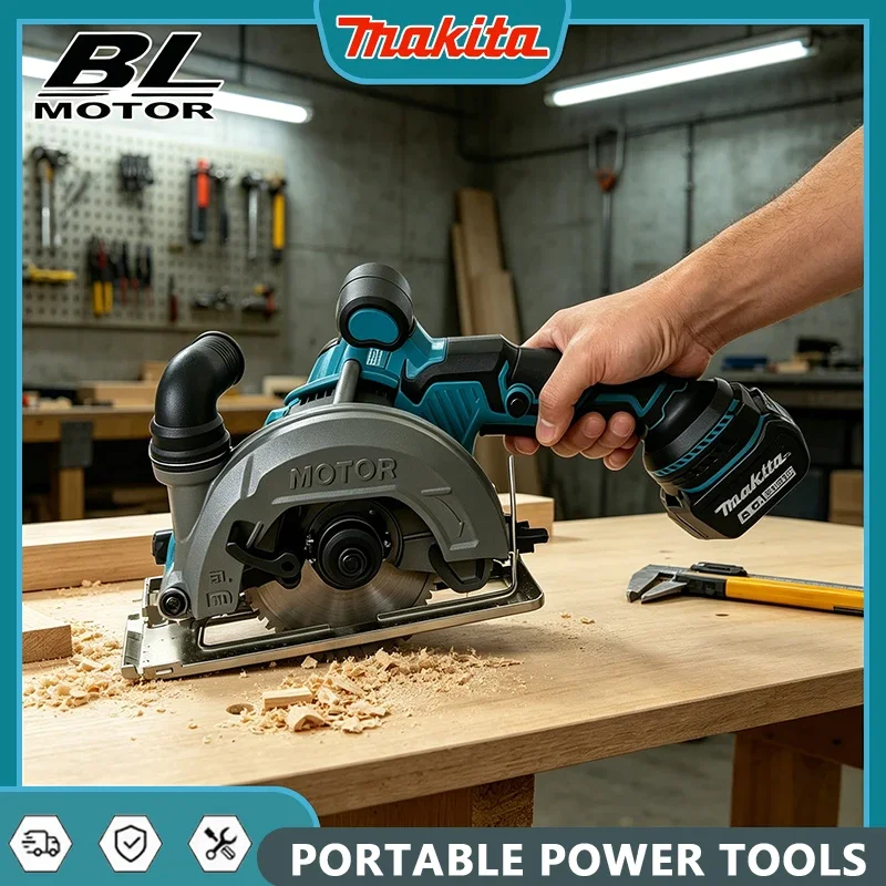 Бесщеточная электрическая циркулярная пила Makita 150 мм (6 дюймов) для работы одной рукой, дисковая пила для деревообра