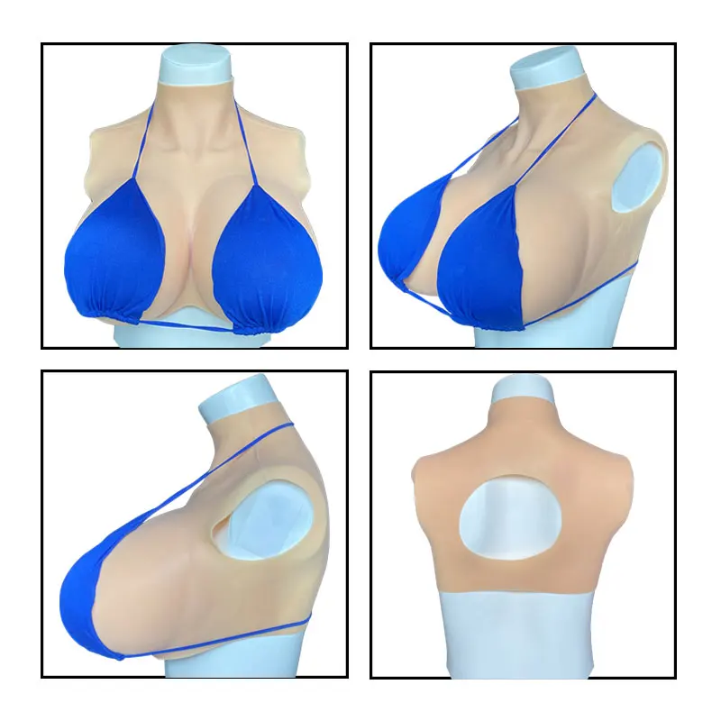 Huge Plump Silicone Breast Forms for Transgender Crossdressing Realistic Nipple Areola Soft Shake Enhance Chest Fake Boobs