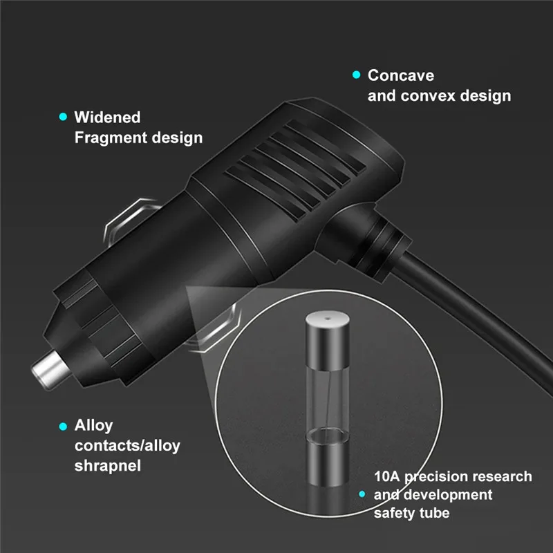 3 in 1 Dual USB Socket 120W Car Cigarette Lighter Splitter 12V 24V Fast Charger Plug Phone Power Adapter for Car DVR GPS Dashcam